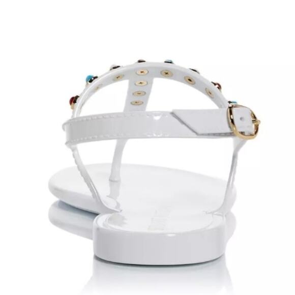 Stuart Weitzman Sawyer Charm Jelly Sandals White 8 - Picture 3 of 11